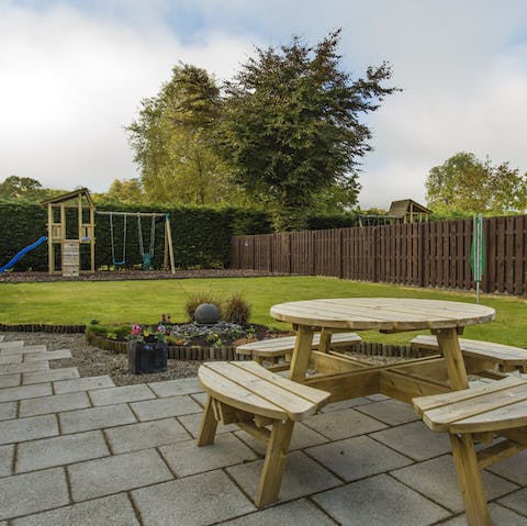 Keep the kids entertained with the ample play area in the garden