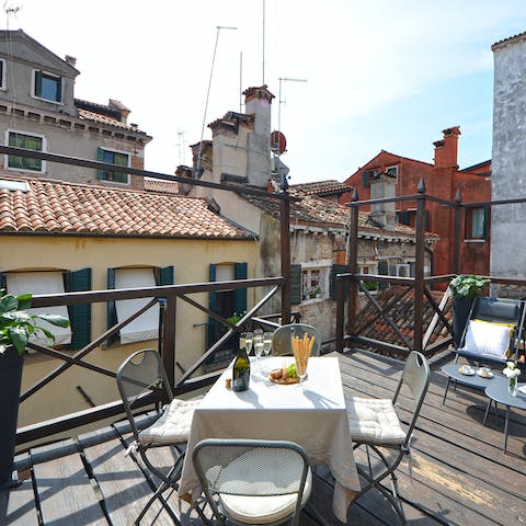 Dine alfresco among the city's rooftops