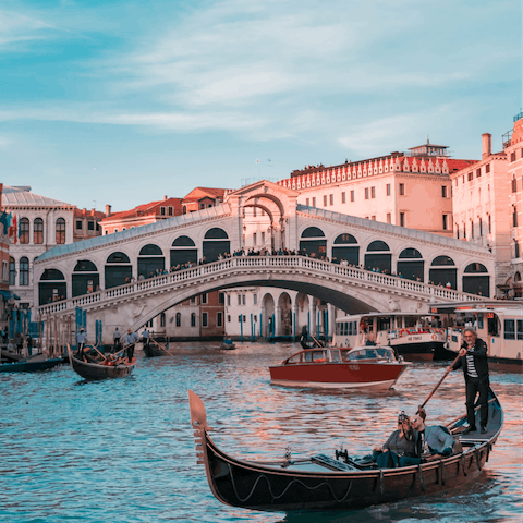 Enjoy picture-perfect views from the Rialto Bridge