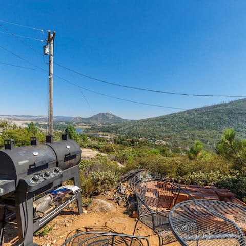 Fire up the barbecue and enjoy a grilled meal with a view
