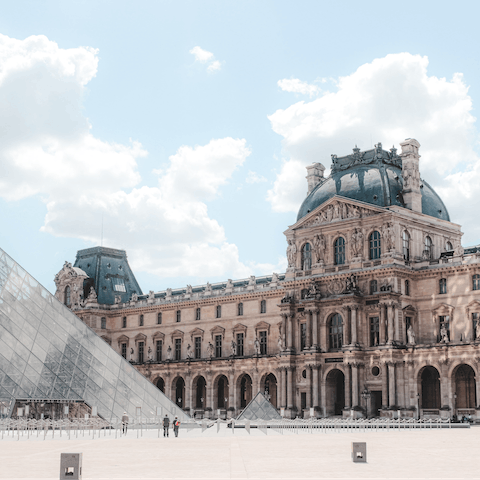 Spend a long afternoon wandering through the halls of the Louvre — a twenty-five minute stroll