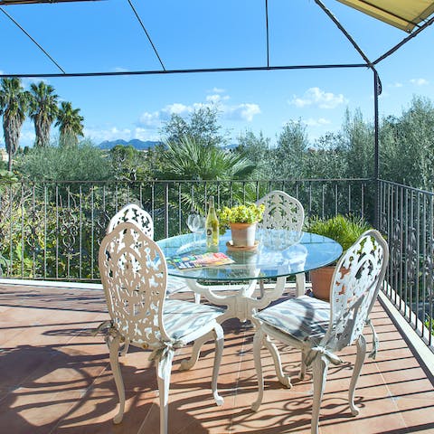 Start your day with a cup of coffee out on the terrace and admire those breathtaking island views