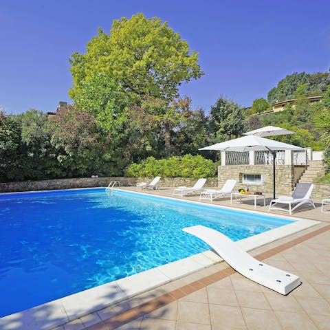 Cool off with a dip in the private swimming pool