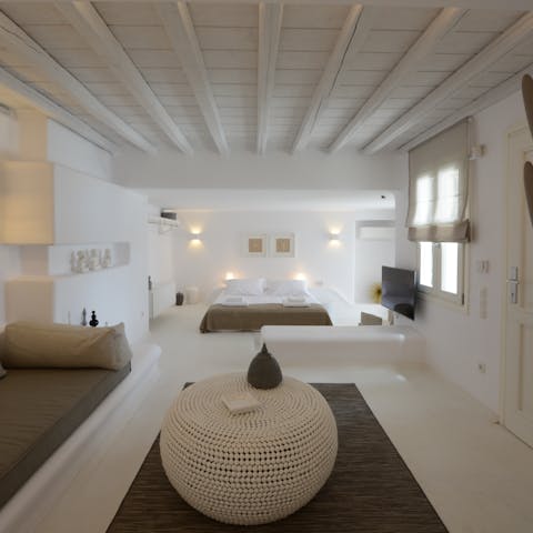 Sleep soundly in the stylish minimalist bedrooms