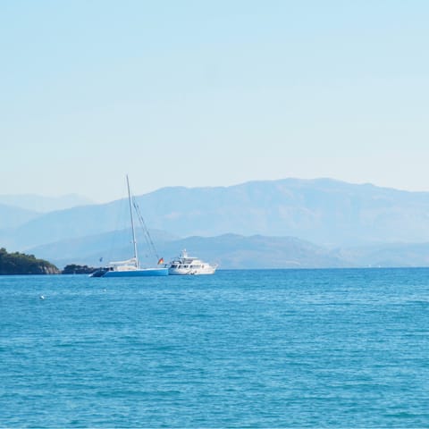 Spend a day sailing around the coast – the beach is just 600m away