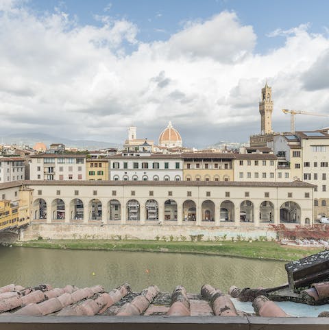 Look out to spectacular views of Florence from your penthouse apartment