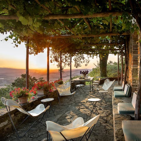 Uncork a bottle of your favourite red wine and relax as the sun sets