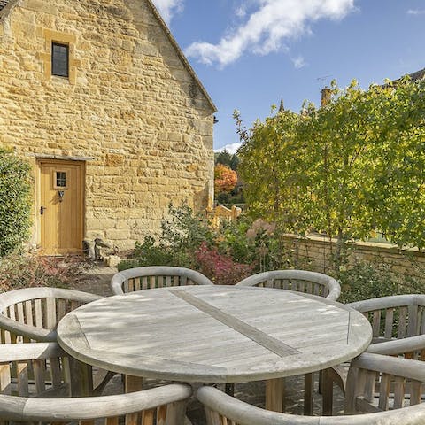 Cook up a barbecue and dine alfresco in the garden