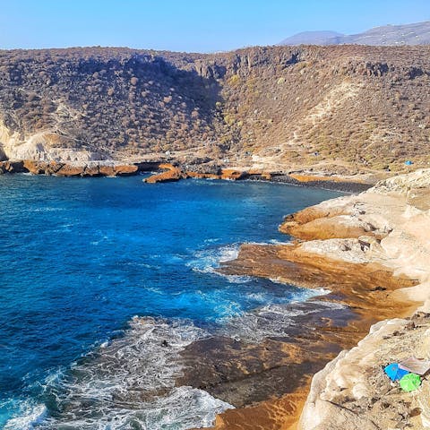 Explore the remote rock beaches of La Caleta – they're 700 metres away