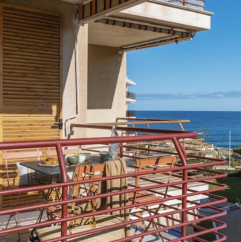 Gaze across the Mediterranean Sea from your private balcony