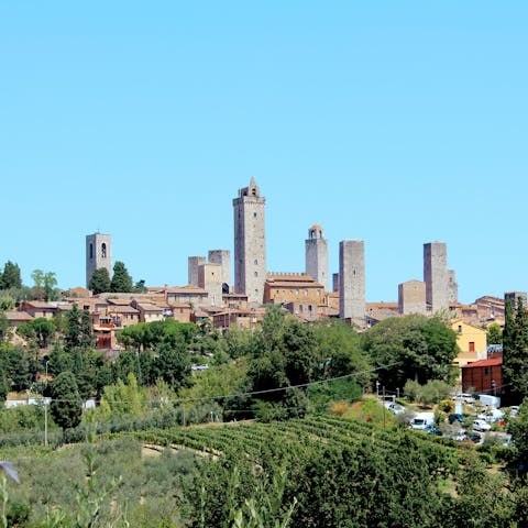 Drive over to San Gimignano and marvel at the town's medieval centre