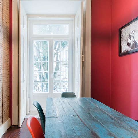 Sit down for a home-made piri chicken in the chic dining room