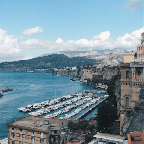 Head to the coast and gaze out at Sorrento's majestic sea cliffs