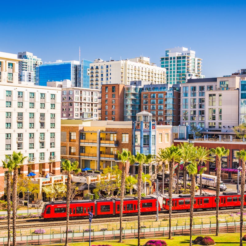 Reach the trendy Gaslamp District in downtown San Diego in fifteen minutes