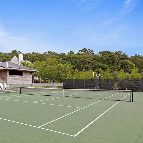 Start the day on court with a game of tennis