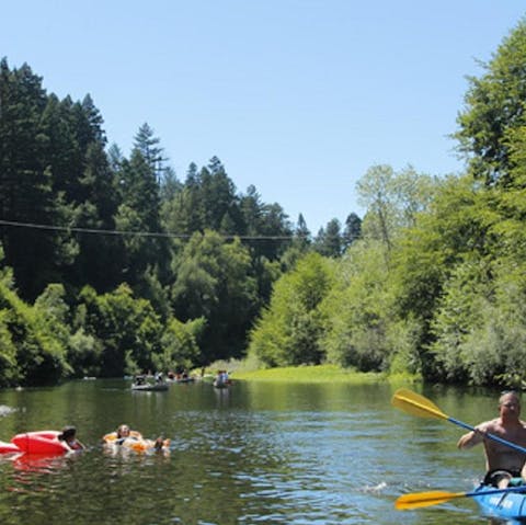 Go kayaking on the river or cycling in the surrounding woods 