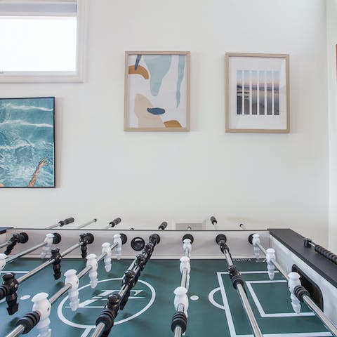 Challenge your friend to a game of foosball