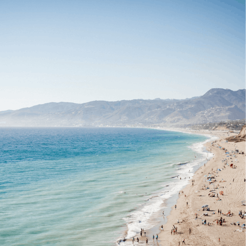 Head to Malibu Beach, just over a mile away from the home