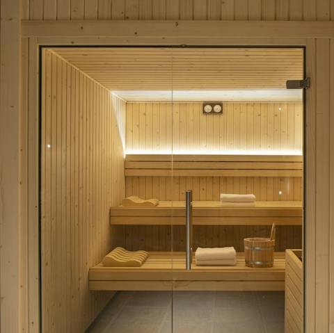 Indulge in a relaxing sauna session after a busy day of sightseeing