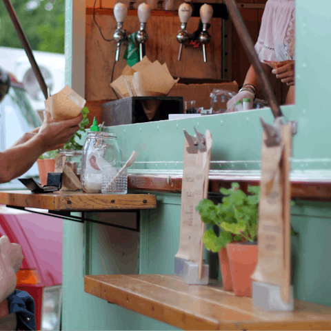 Sample the diverse array of street food vendors at Pop Brixton, a short walk away