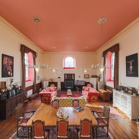 Stay in a 200 year old renovated chapel with all of the original features 