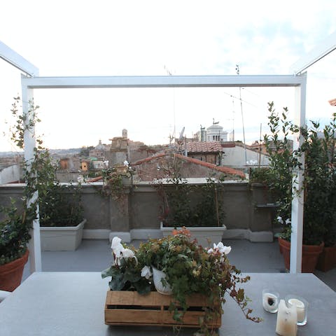 Sit out on the roof terrace and spot sights from a lofty vantage point