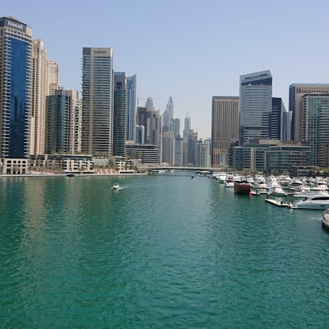 Explore the beautiful Dubai Marina, a short ride away