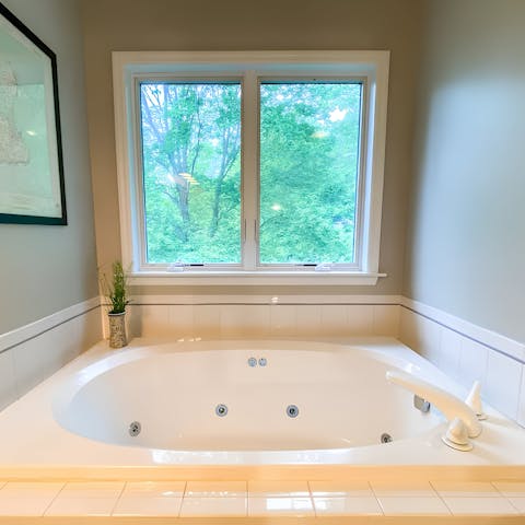 Soak in the tub after a long day hiking the local trails