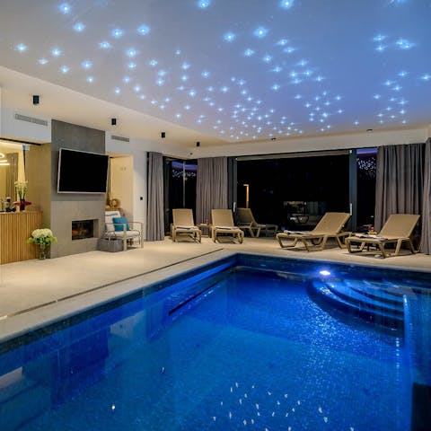 Splash and play in your luxurious indoor pool