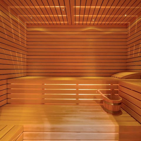 Find some time to yourself in the home's sauna