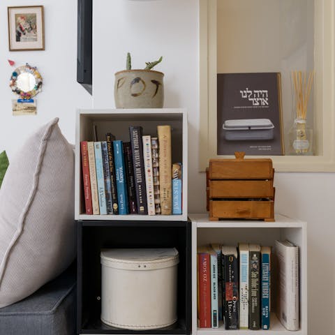 Spend a lazy morning lounging with a book from the host's selection