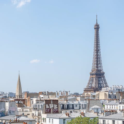 Visit the Eiffel Tower, visible from the apartment