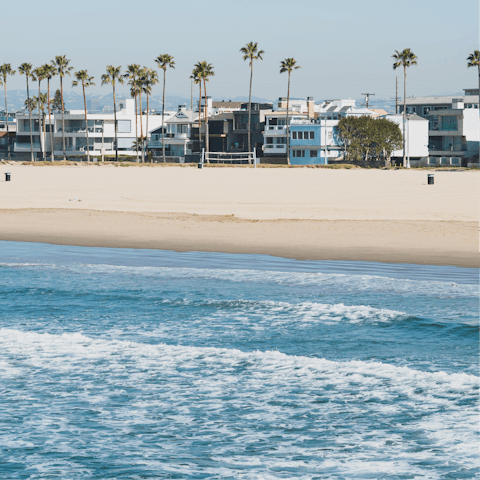 Bask in the Californian sun on Venice Beach, a twenty-minute ride away