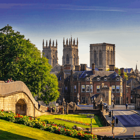 Visit York Minster, eight minutes away on foot