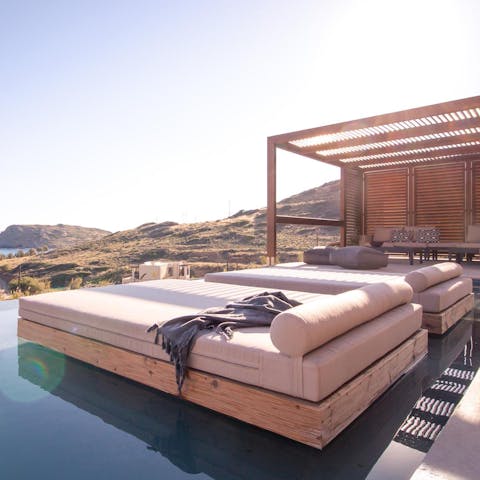 Snooze on a daybed or splash about in the infinity pool