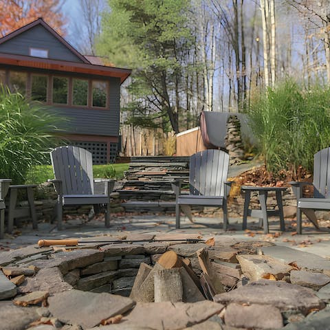 Sit around the sunken fire pit once the sun has set