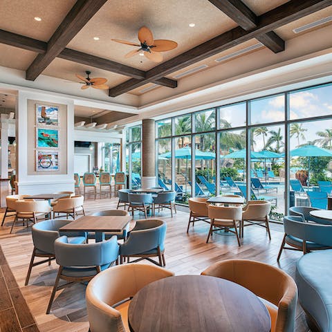 Wine and dine at the multiple bar and restaurants available onsite