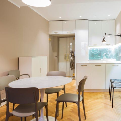 Serve up some local Italian delicacies at the dining area