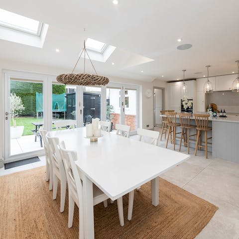 Cook a tasty meal in the kitchen and socialise in the open plan dining area