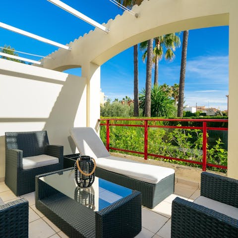 Enjoy the lush and leafy views from the private patio