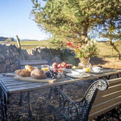 Dine out surrounded by nature sounds of the private garden