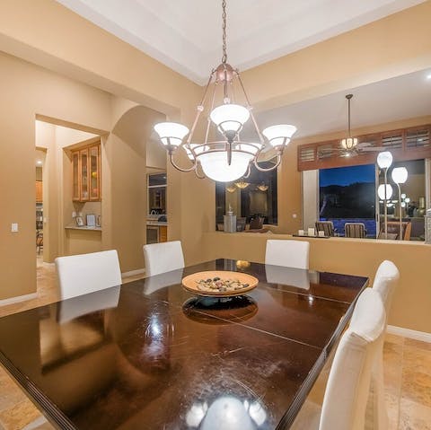 Serve up a celebratory dinner at the formal dining area
