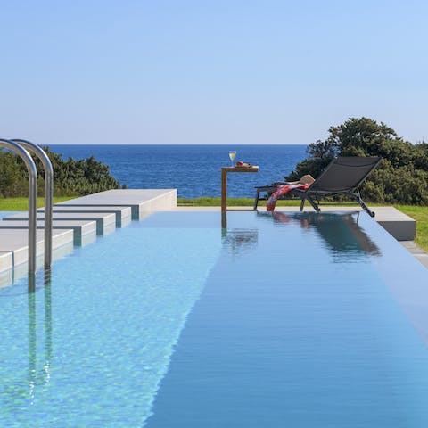 Cool off in the saltwater swimming pool