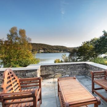 Gaze across the lake from your private terrace 