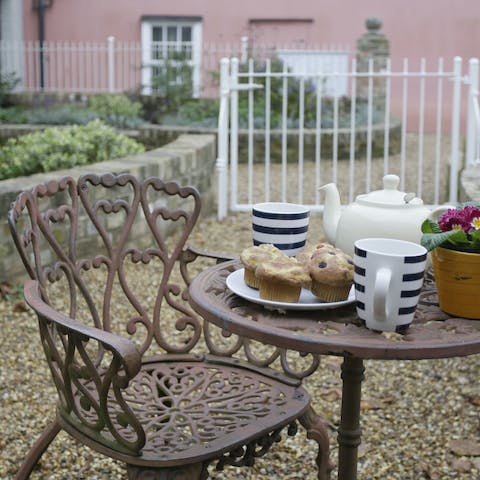 Take a moment to enjoy afternoon tea in the shared courtyard