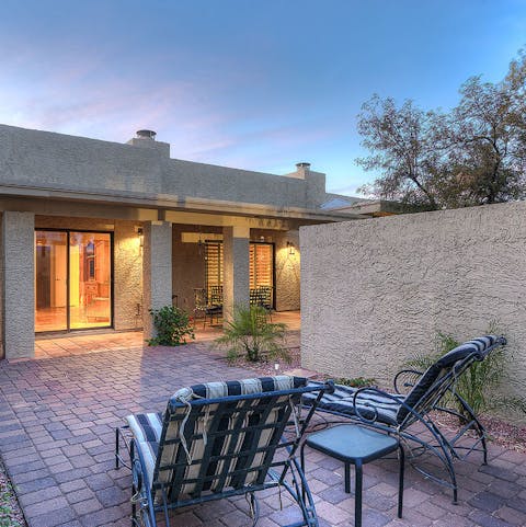 Watch the sunset from your private patio