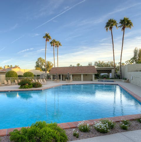 Take a swim in the communal pool