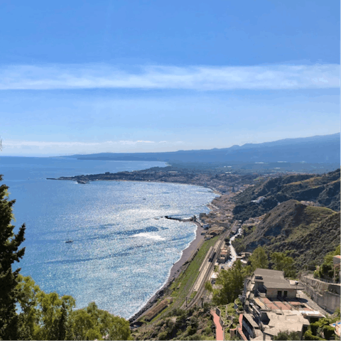 Head to Taormina's beaches, within walking distance of the home