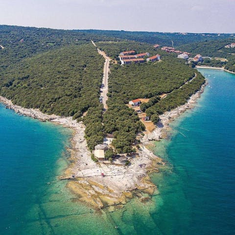 Explore Krnica's idyllic beaches, just a short drive from the villa