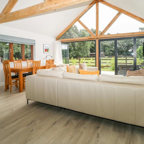 Open the bi-fold doors in summer and create the perfect entertaining space